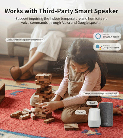 Tuya Zigbee Temperature Humidity Sensor SmartLife Remote Monitor For Smart Home Workwith Tuya Zigbee Hub