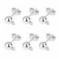 50pcs/Bag 925 Silver Stainless Steel Earring Studs Blank Post Base Pins With Earring Plug Findings Ear Back For Jewelry Making