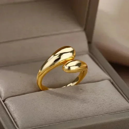 Stainless Steel Gold Color Rings for Women Men 2024 Colorfast Popular Party Personalized Exaggerated Charms Jewelry Gifts