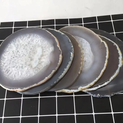 Natural Polished Agate Geode Slab Coaster Crystal Mineral Stone for Home Decor DIY Jewelry Pendant Healing Gift