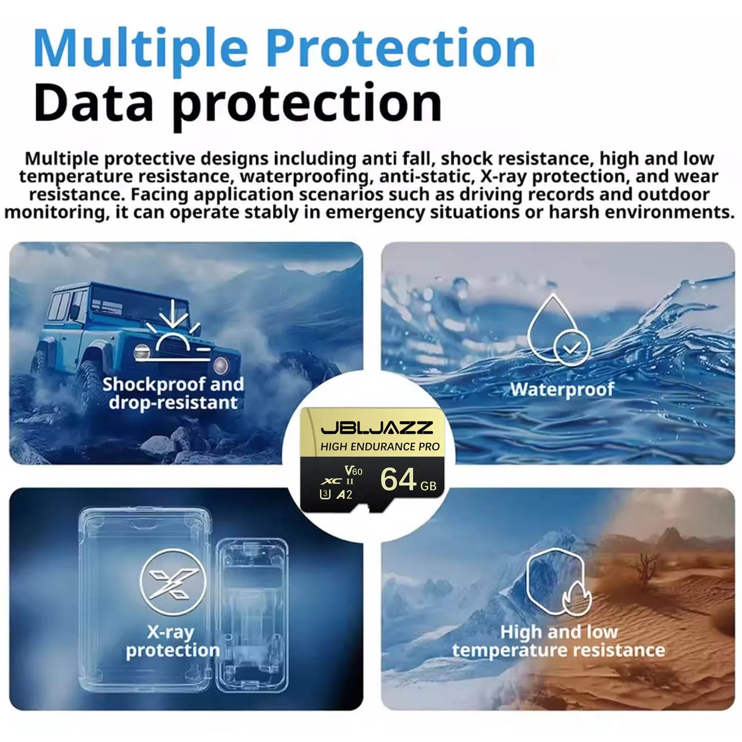 128GB 256GB Memory Card Class10 A2 U3 High ENDURANCE Micro TF/SD Card for DJI Drone  GoPro Camera U3 V60 4K Full HD MINI SD Card