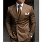 Sage Green Men's Wedding Suits Solid Color 2 Piece Daily Double Breasted Six-buttons Blazer Pants Formal Business Suit Set