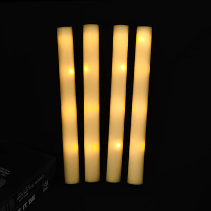 30Pcs RGB LED Glow Foam Stick Bulk Colorful LED Glow Sticks Cheer Tube Dark   Light Birthday Wedding Party Supplies