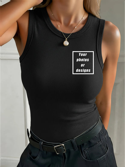 Custom Graphic Logo Slim Women's Tank Top Summer Crewneck Thread high elasticity Clothing Trendy Sports Vest Fashion Vests
