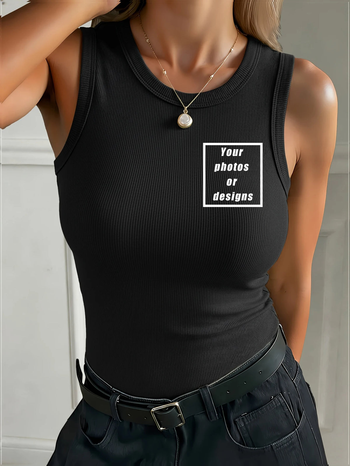 Custom Graphic Logo Slim Women's Tank Top Summer Crewneck Thread high elasticity Clothing Trendy Sports Vest Fashion Vests