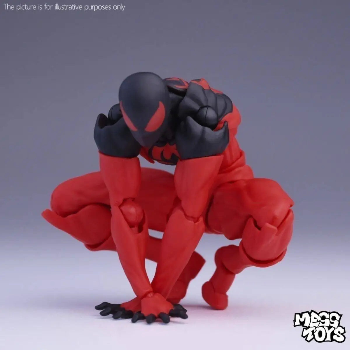 16cm MESS TOYS 1/12 Spider-Man Venom Symbiote Kaine Parker Scarlet Spider Black & Red Suit Action Figure Anime Model Toy Gifts