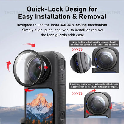 Screen Lens Protector for Insta360 X6 Tempered Glass Film Clear Anti-scratch Lens Guard Cover for Insta 360 X6 Camera Accessorie