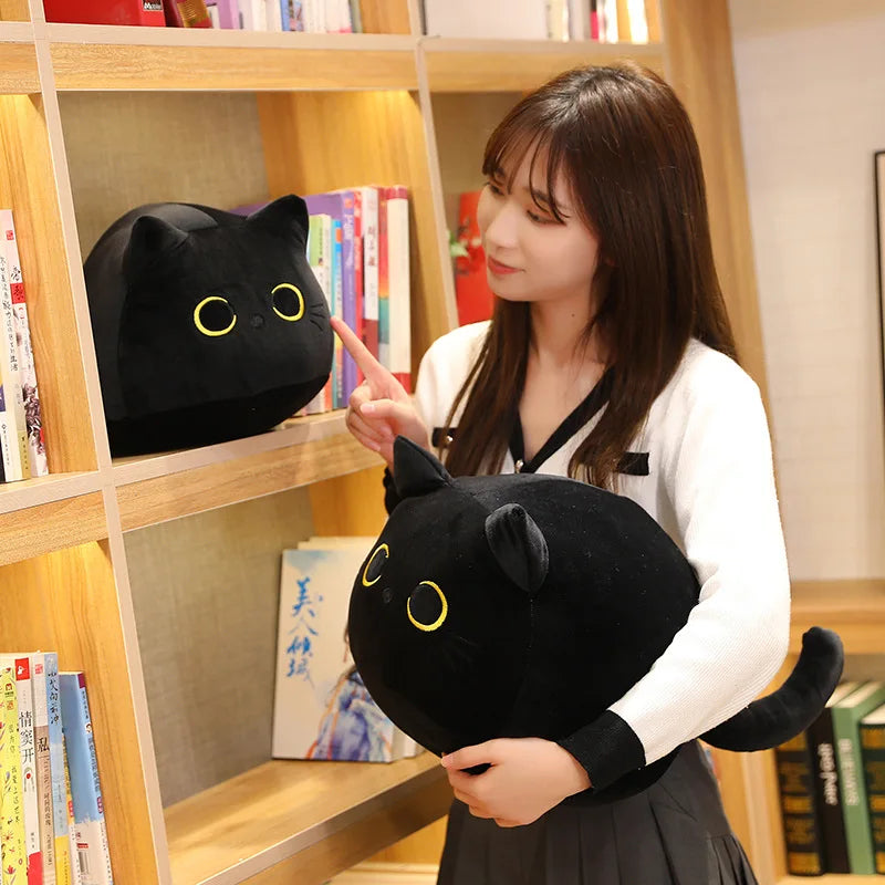 10/30CM Cute White Black Cat Plush Toys Soft Pillow Kawaii Kitten Cat Cartoon Stuffed Animals Cushion Decoration Pendant Gift