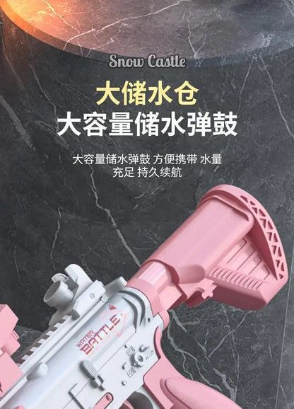 Water Gun Electric M416 Pistol Shooting Lighting Toy Gun Full Automatic Summer Pool Beach Toy For Kids Children Boys Girls Adult