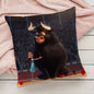 Cute Cartoon Ferdinand Pillow Case Pillowcase Anti-dustmite Pillow Invisible zipper silky short plush Sofa cushion cover