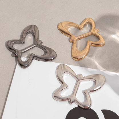 T-shirt Heart Butterfly Scarf Brooches Silk Scarf Buckle Brooch Shawl Ring Clip Scarves Fastener Knotted Button Pin Accessories