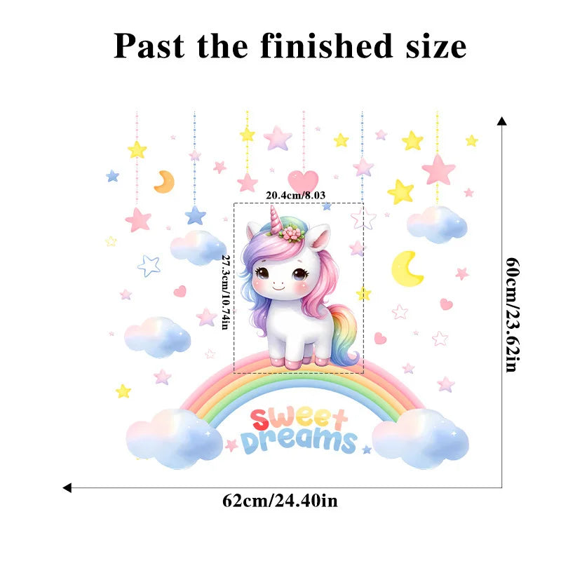 Unicorn Vinyl Child Wall Sticker For Baby Room Decoration Bedroom Accessories Furniture Sticker Adhesive Wallpaper Wall Decor