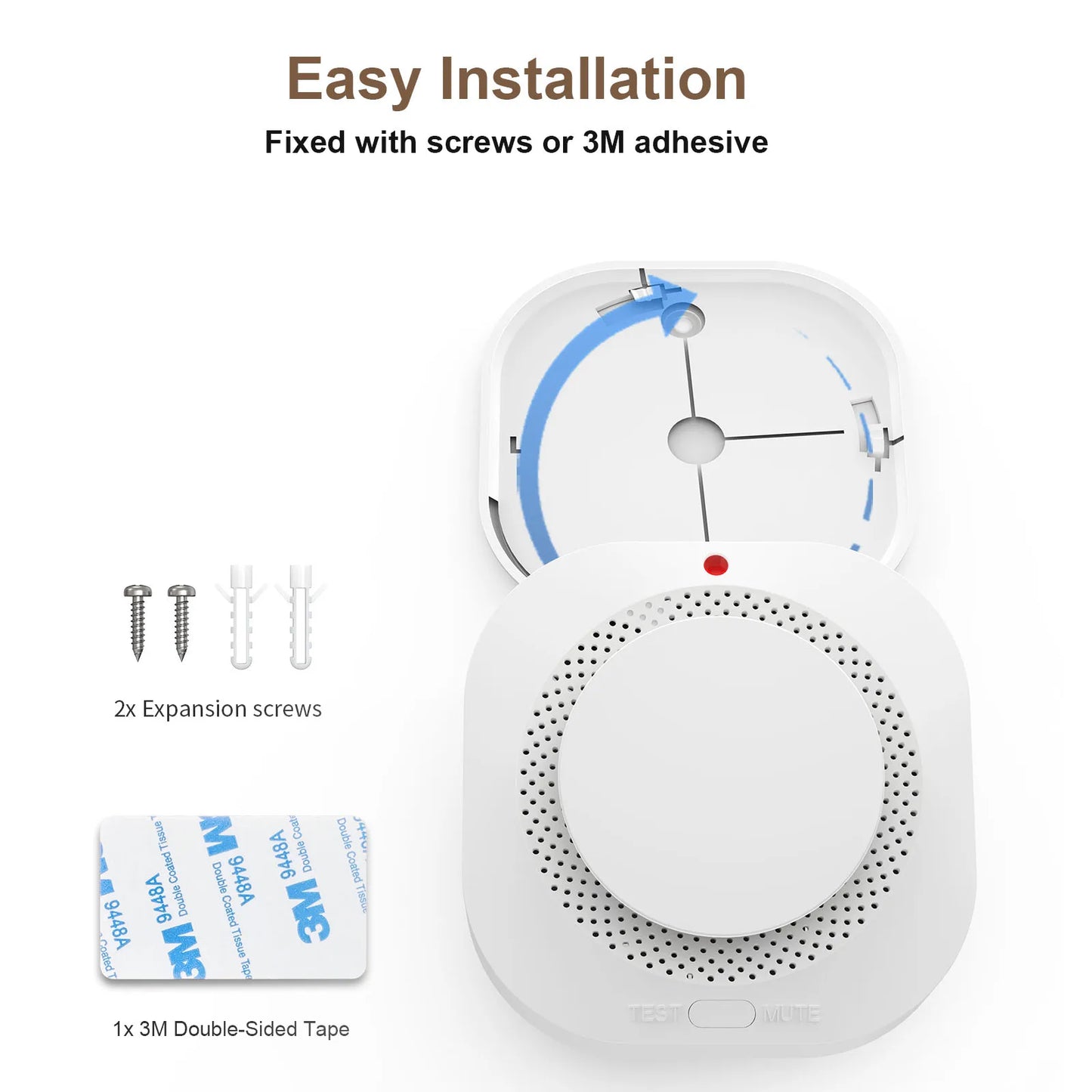 ZigBee WiFi Smart Smoke Detector Alarm, Works with Tuya Smart Life App Compatible Fire Sensor for Home Security, App Alerts