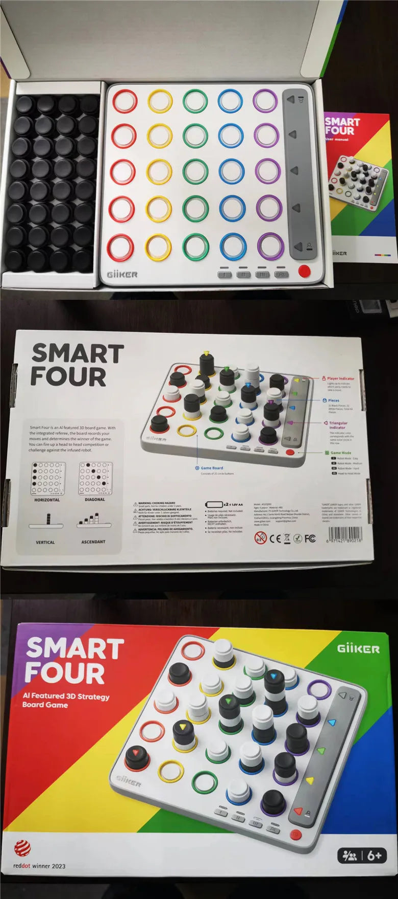 Giiker Smart Four Connected 5x5x5 3D Four in A Row Board Game with Intelligent AI Space Creative Interactive Toys For Kids Gifts