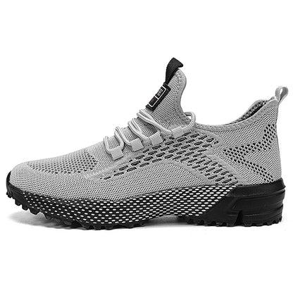 YRZL Running Shoes Men Comfortable Lightweight Grey Walking Sneakers Breathable Air Mesh Non Slip Casual Tennis Shoes for Men