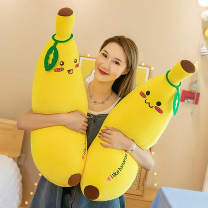Banana Throw Pillow Long Pillow Cute Lazy Bed Leg Hug Doll Super Soft Girl Doll Squishy Plush Toy