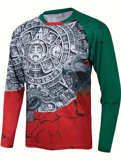 Fashion Mexican Flag T-Shirts Mexico 3D Print Men Woman Long Sleeve T Shirt Streetwear Oversized Harajuku Kids Tees Top Clothing