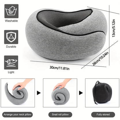 Snail Plane Neck Pillow - Travel Pillow, with a soft support design, suitable for sleeping, car ， train , office and home use