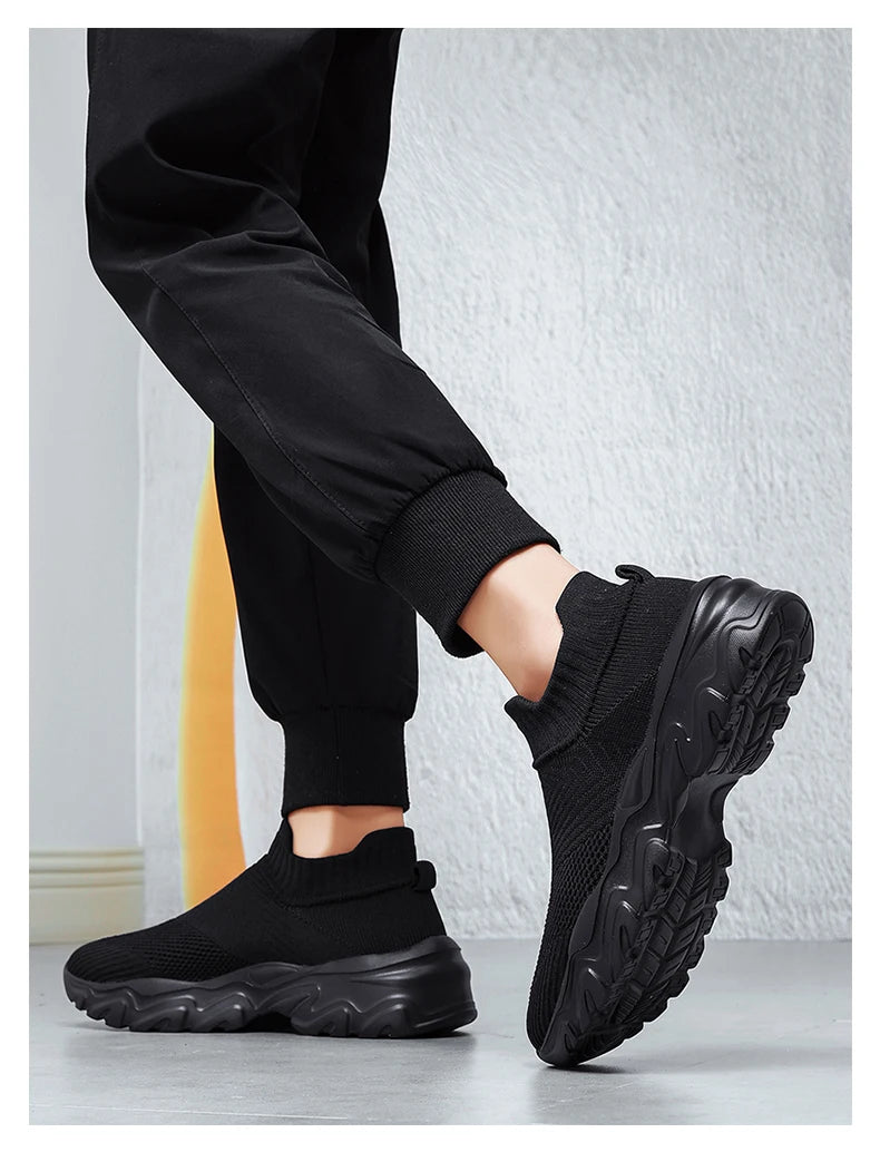 Men'S And Women'S Sneakers Mesh Breathable Lightweight High-Top Running Tennis Shoes Comfortable Outdoor Pair Naked Boots