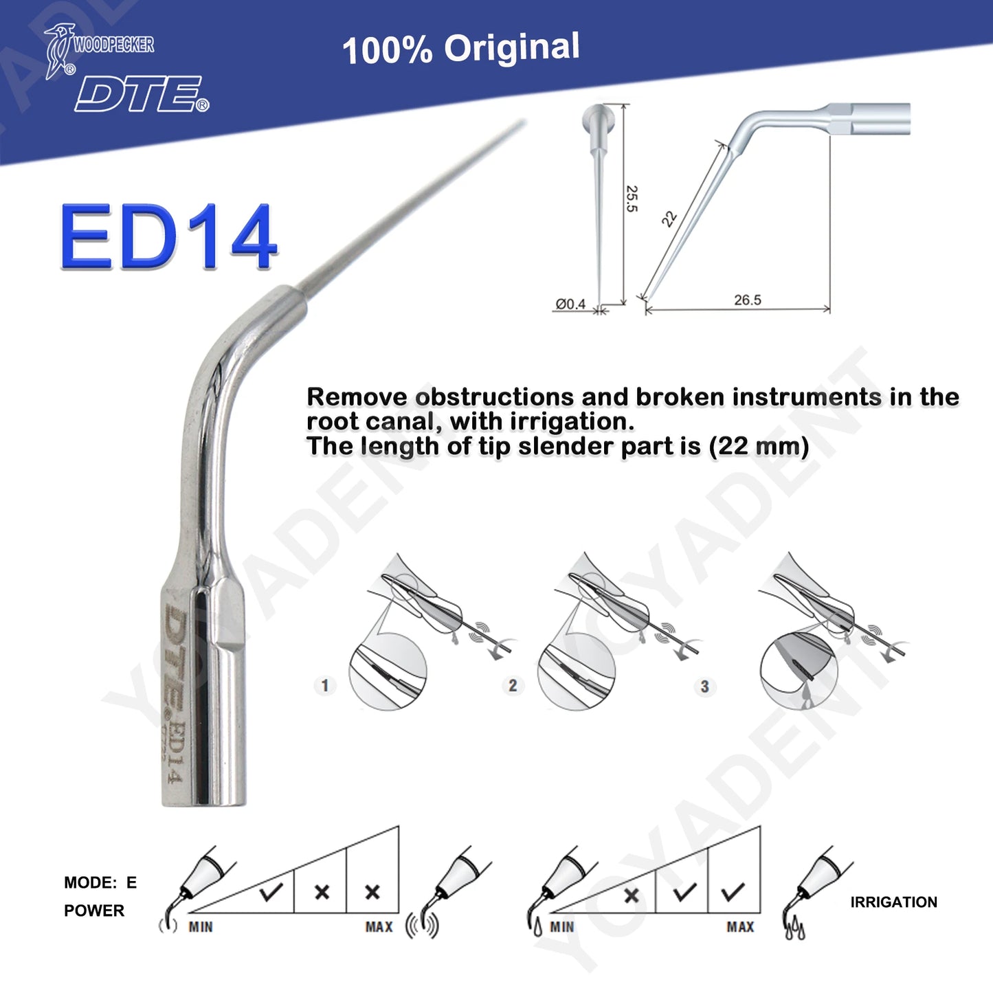 Woodpecker DTE Dental Endo Tips Ultrasonic Scaler Tips Scaling Tips ED-Series Fit NSK SATELEC Scaler Handpiece Dentistry Product
