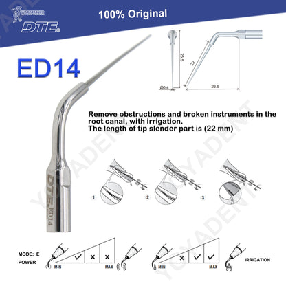 Woodpecker DTE Dental Endo Tips Ultrasonic Scaler Tips Scaling Tips ED-Series Fit NSK SATELEC Scaler Handpiece Dentistry Product