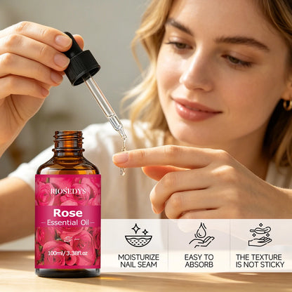 100ml ROSE ESSENTIAL OIL is a Suitable for massage and skincare, deeply nourishes and moisturizes, and improves skin condition.