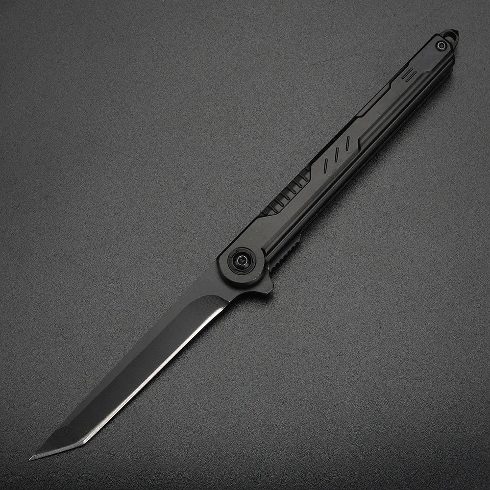 2025 NEW M390 Steel Feather Pattern Folding Knife Outdoor Camping Pocket Knife Portable Fruit Knife High Hardness Folding Knife