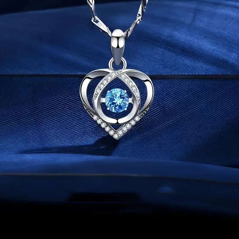 2pcs/set 925 Sterling Silver Heart Bracelet Necklace Jewelry Set for Women Korean Adjustable Charm Bracelet Luxury Party Jewelry
