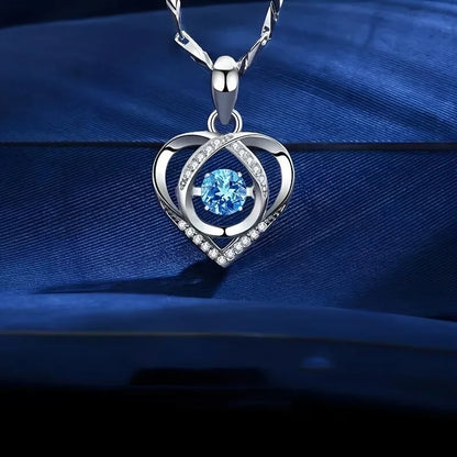 2pcs/set 925 Sterling Silver Heart Bracelet Necklace Jewelry Set for Women Korean Adjustable Charm Bracelet Luxury Party Jewelry