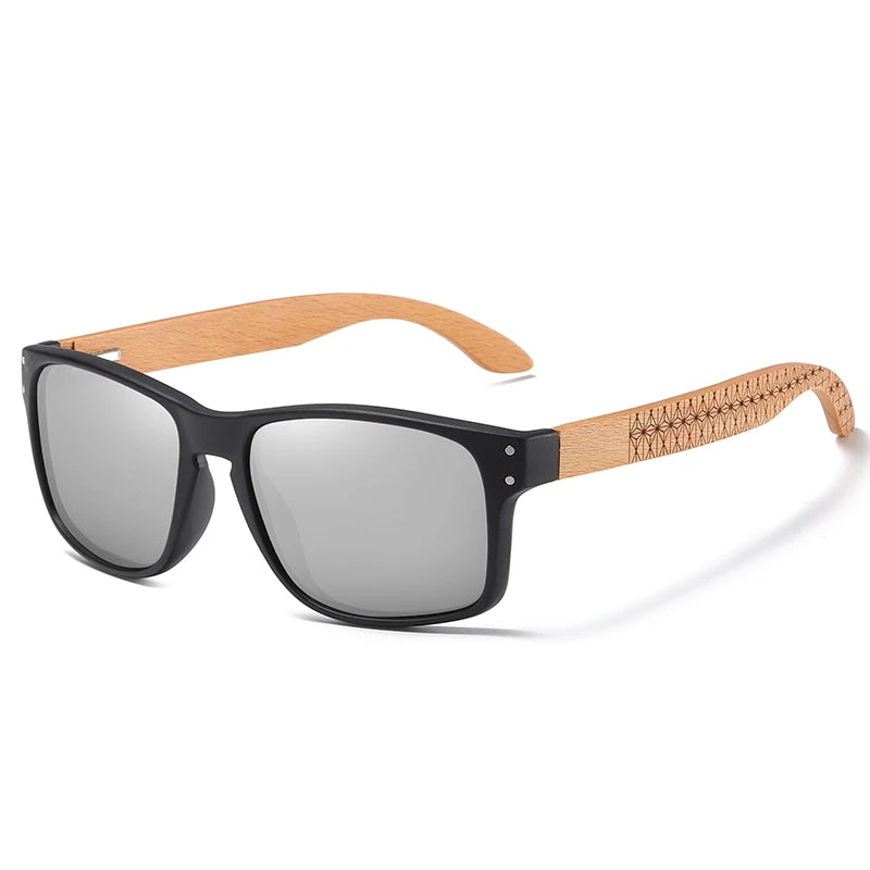 XSW Brand Design Beech Wood Handmade Sunglasses Men Polarized Eyewear Outdoor Driving Sun Glasses Reinforced Hinge 5527