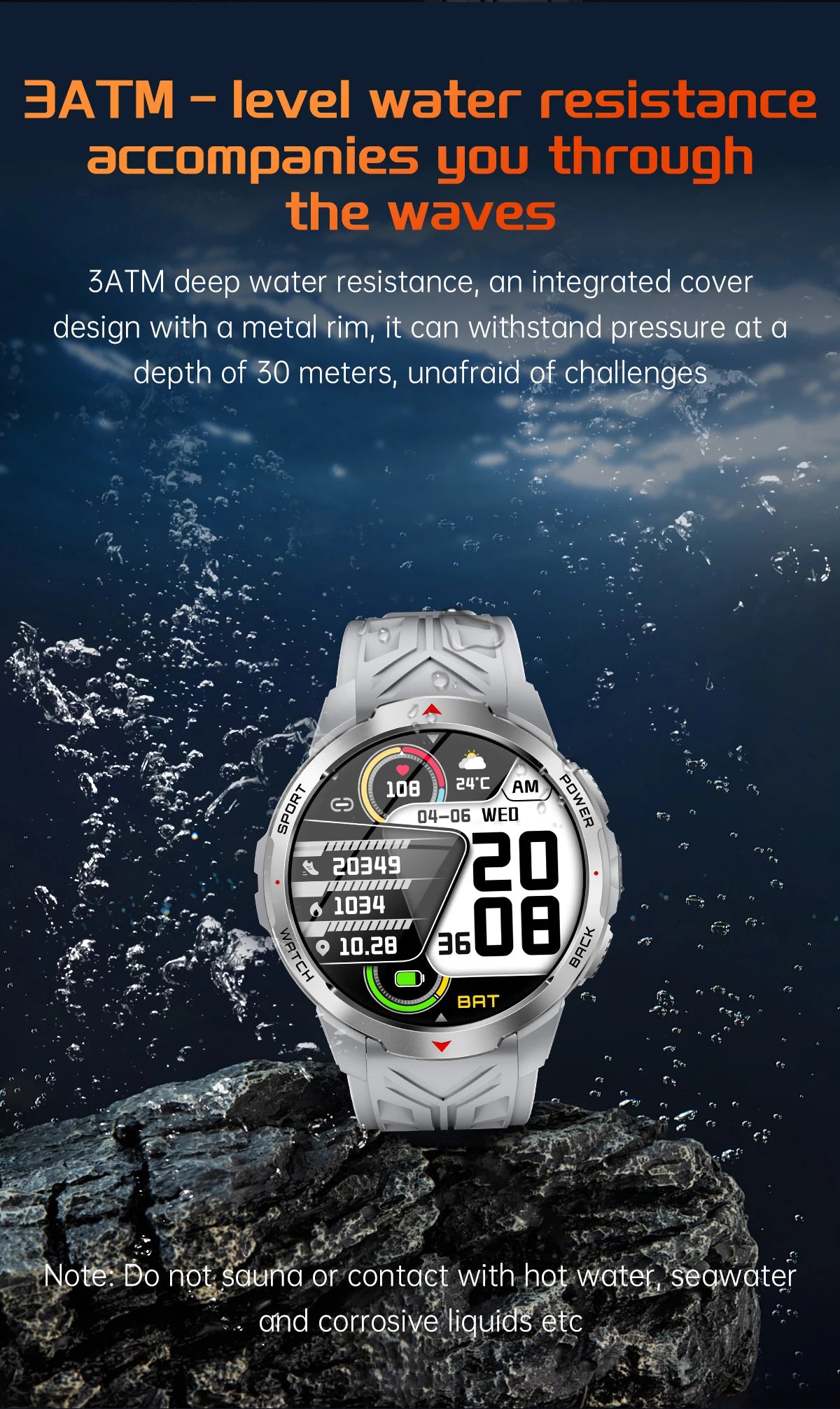 LIGE 1100mAh Military Outdoor Smart Watch Men 1.7" Large Display Compass Sports Watch IP68 Waterproof Bluetooth Call Smartwatch