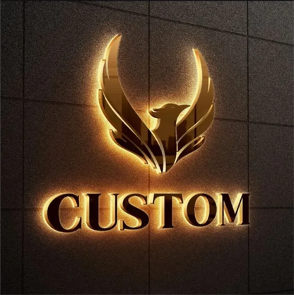 Custom 3D Halo‑Lit Metal Letters Business Logo Sign for Cafe Bakery Restaurant Commercial Storefront Outdoor