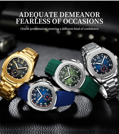 NIBOSI Sport Mens Watches Top Brand Luxury Auto Date Watch Men Waterproof Luminous AQUANAUT Quartz Watches for Men Reloj Hombre