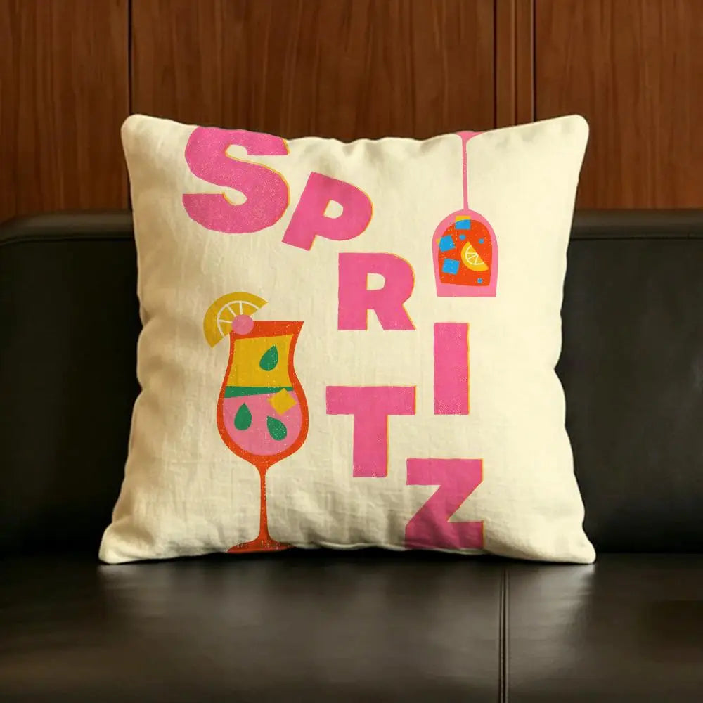Brand A-Aperol L-Logo S-Spritz Cushion Cover Natural Linen Pillowcase Set, All-in-One Decor for Sofa, Bedroom & Chair
