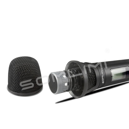 SOMLIMI EM-300 UHF True Diversity Wireless Microphone System for Karaoke Stage Performances Mic Wireless Professionnel