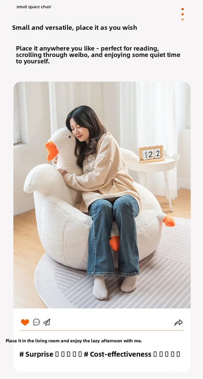 creative cute bean bag sofa goose-shaped design soft portable sofa single lightweight couch wohnzimmer living room furniture
