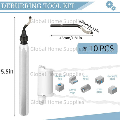 Deburring Tool with 10 Extra High Speed Steel Swivel Blades Works on Metal Resin PVC Pipes Copper Plastic and 3D Printed Edge