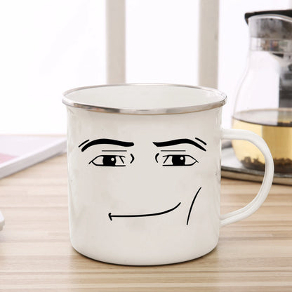 Creative Game Inspired Woman Face Mug Funny Man Enamel Mug Woman Face Coffee Mug Cute Gamer Birthday Gift Back to School Mug