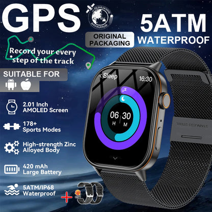 2026New Military Dual-band GPS Smart Watch Compass IP68K Waterproof Bluetooth Call Heart rate Sports Smart Watch For IOS Andriod