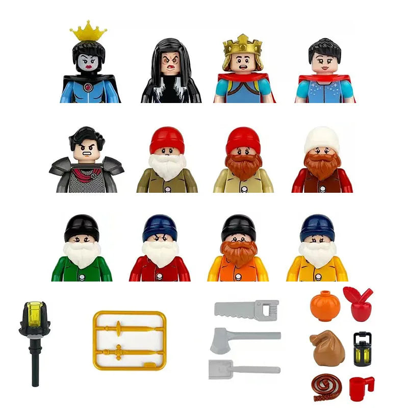 City character building block figure set, little block people, block accessories, engineer, doctor, firefighter, kids' toy