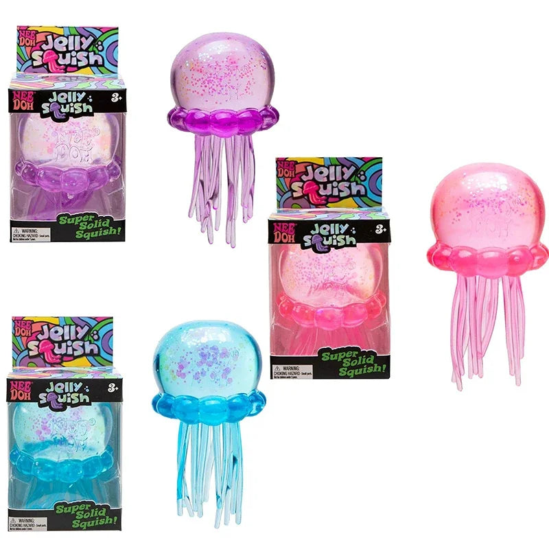 Trending Needoh Fuzz Ball Jellyfish Squishy Blind Box Random Color Soft Stress Relief Toy Cute Relaxing Squeeze Sensory Toy