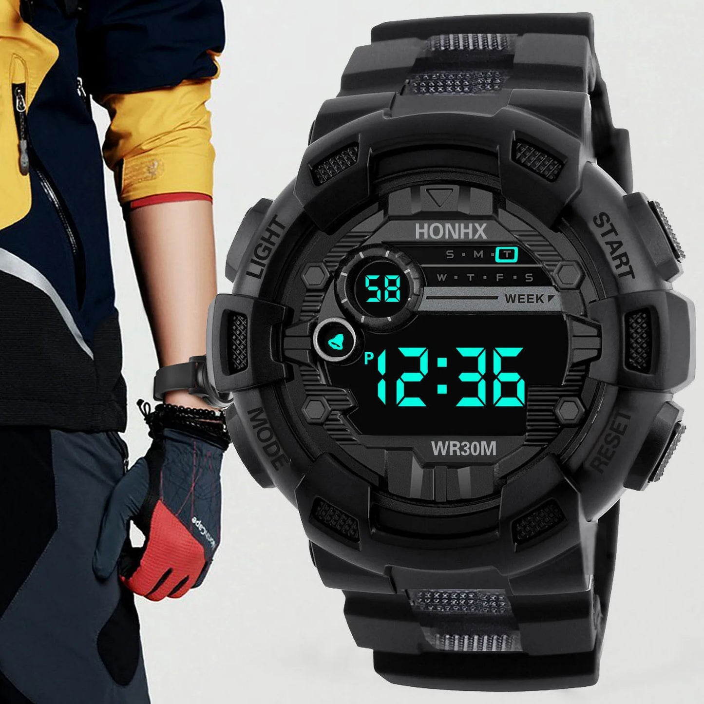 Fashion Men‘s Watch Waterproof Sports Digital Watches Men Large Dial Electronic Wristwatch Clock for Boys Child Reloj Hombre
