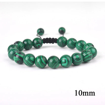 6mm 8mm 10mm Natural Stone Bracelet, Tiger Eye Agate Lava Bead Unisex Adjustable Handwoven Boho Jewelry Gift for Men Women