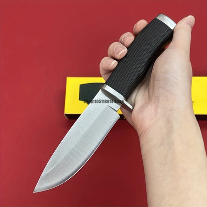 Outdoor Straight Knife, Non-slip Handle, Nylon Sleeve, Utility Knife, EDC Knife, High Hardness Fixed Blade Knife for Rescue