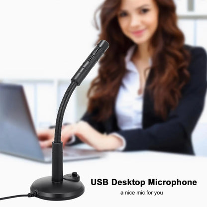 USB Desktop Microphone 3.5mm Omnidirectional PC Laptop Computer Mic for Computer Gaming Recording Chatting Singing Meeting
