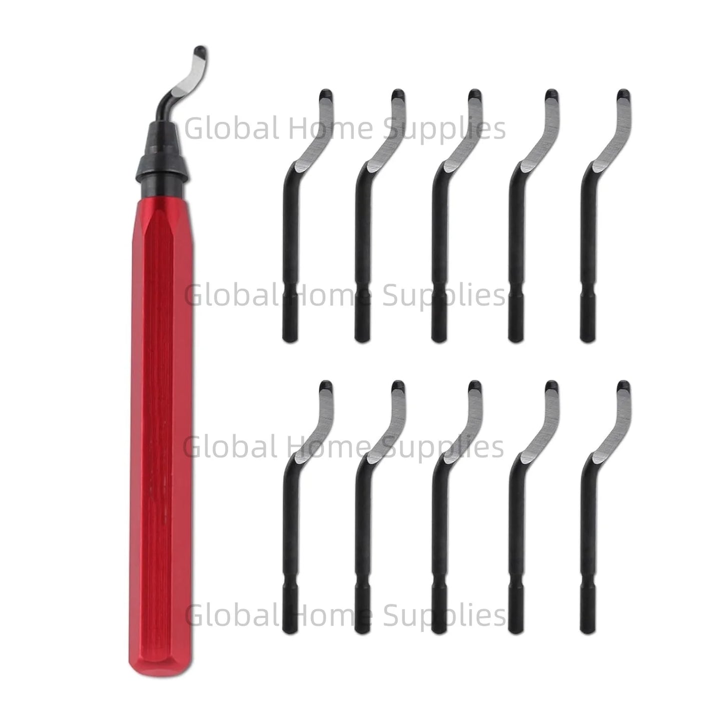 Deburring Tool with 10 Extra High Speed Steel Swivel Blades Works on Metal Resin PVC Pipes Copper Plastic and 3D Printed Edge