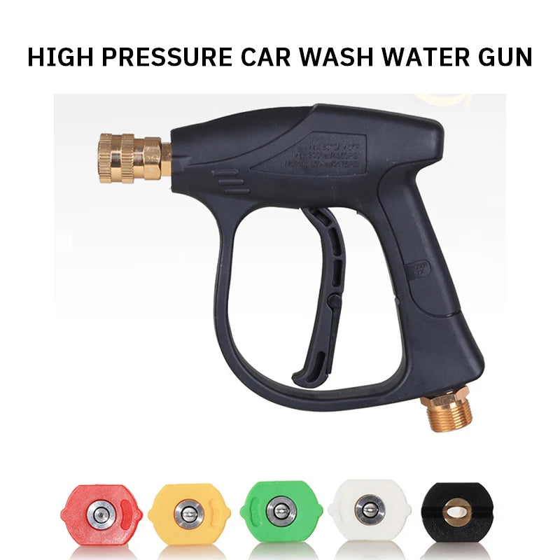 New High Pressure Car Wash Water Gun Aluminum Core Quick Insertion FiveColor Fan Shaped Nozzle Union Nozzle Car Washing
