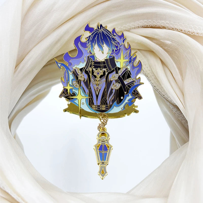 Genshin Impact Hard Enamel Pin Columbina Flins Odette Anastasya Badges Lapel Pin Cartoon Anime Brooches Backpack Decoration