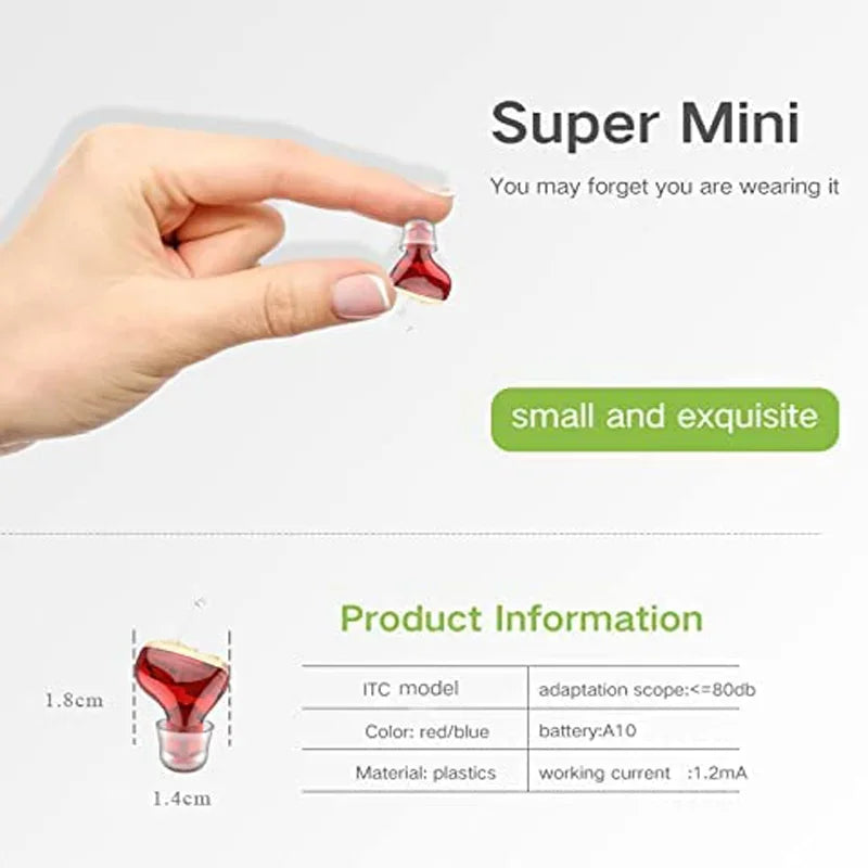 2025 Hearing Aids Wireless Sound Amplifier CIC Mini Invisible Elderly Hearing Aid Headphones Deaf The Listening Device