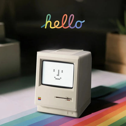 Budzik w stylu Retro Macintosh Klasyczna ozdoba na biurko z cyfrowym zegarem